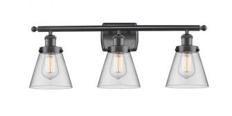 Cone - 3 Light - 26 inch - Matte Black - Bath Vanity Light (3442|916-3W-BK-G62)