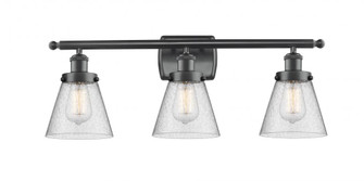 Cone - 3 Light - 26 inch - Matte Black - Bath Vanity Light (3442|916-3W-BK-G64-LED)