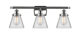 Cone - 3 Light - 26 inch - Polished Chrome - Bath Vanity Light (3442|916-3W-PC-G62-LED)