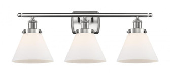 Cone - 3 Light - 28 inch - Brushed Satin Nickel - Bath Vanity Light (3442|916-3W-SN-G41-LED)