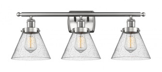 Cone - 3 Light - 28 inch - Brushed Satin Nickel - Bath Vanity Light (3442|916-3W-SN-G44)