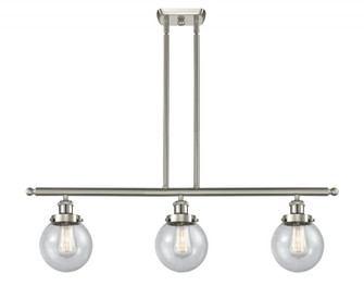 Beacon - 3 Light - 36 inch - Brushed Satin Nickel - Stem Hung - Island Light (3442|916-3I-SN-G204-6-LED)