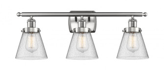 Cone - 3 Light - 26 inch - Brushed Satin Nickel - Bath Vanity Light (3442|916-3W-SN-G64-LED)