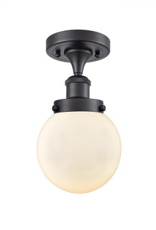 Beacon - 1 Light - 6 inch - Matte Black - Semi-Flush Mount (3442|916-1C-BK-G201-6-LED)