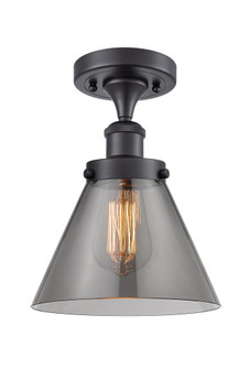 Cone - 1 Light - 8 inch - Matte Black - Semi-Flush Mount (3442|916-1C-BK-G43)