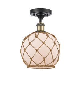 Farmhouse Rope - 1 Light - 8 inch - Black Antique Brass - Semi-Flush Mount (3442|516-1C-BAB-G121-8RB)