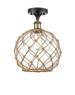 Farmhouse Rope - 1 Light - 10 inch - Black Antique Brass - Semi-Flush Mount (3442|516-1C-BAB-G122-10RB-LED)
