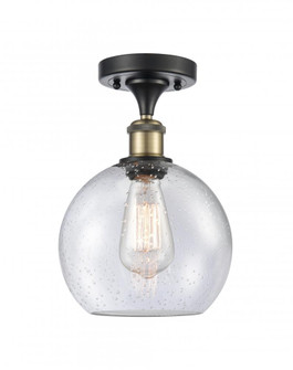 Athens - 1 Light - 8 inch - Black Antique Brass - Semi-Flush Mount (3442|516-1C-BAB-G124-LED)