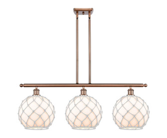Farmhouse Rope - 3 Light - 37 inch - Antique Copper - Stem hung - Island Light (3442|516-3I-AC-G121-10RW)