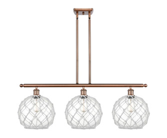 Farmhouse Rope - 3 Light - 37 inch - Antique Copper - Stem hung - Island Light (3442|516-3I-AC-G122-10RW-LED)