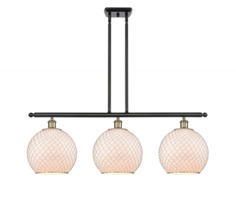 Farmhouse Chicken Wire - 3 Light - 37 inch - Black Antique Brass - Cord hung - Island Light (3442|516-3I-BAB-G121-10CSN)