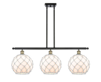 Farmhouse Rope - 3 Light - 37 inch - Black Antique Brass - Stem hung - Island Light (3442|516-3I-BAB-G121-10RW-LED)