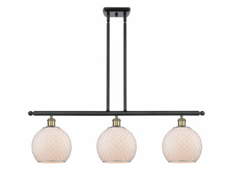Farmhouse Chicken Wire - 3 Light - 36 inch - Black Antique Brass - Cord hung - Island Light (3442|516-3I-BAB-G121-8CSN-LED)
