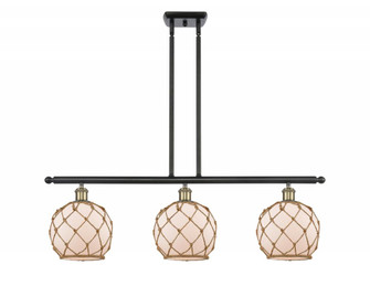 Farmhouse Rope - 3 Light - 36 inch - Black Antique Brass - Stem hung - Island Light (3442|516-3I-BAB-G121-8RB)