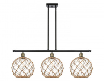 Farmhouse Rope - 3 Light - 37 inch - Black Antique Brass - Stem hung - Island Light (3442|516-3I-BAB-G122-10RB)