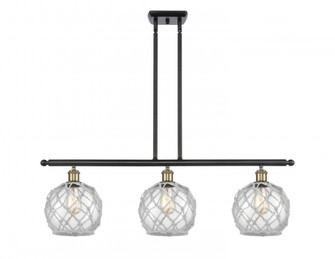 Farmhouse Rope - 3 Light - 36 inch - Black Antique Brass - Stem hung - Island Light (3442|516-3I-BAB-G122-8RW)
