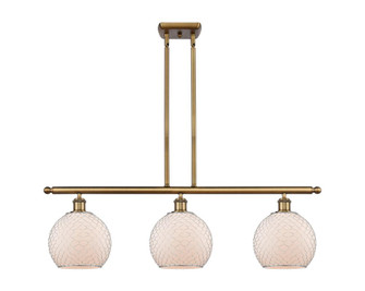 Farmhouse Chicken Wire - 3 Light - 36 inch - Brushed Brass - Cord hung - Island Light (3442|516-3I-BB-G121-8CSN)