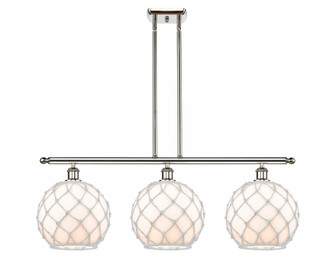 Farmhouse Rope - 3 Light - 37 inch - Polished Nickel - Stem hung - Island Light (3442|516-3I-PN-G121-10RW-LED)