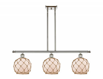 Farmhouse Rope - 3 Light - 36 inch - Polished Nickel - Stem hung - Island Light (3442|516-3I-PN-G121-8RB)