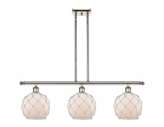 Farmhouse Rope - 3 Light - 36 inch - Polished Nickel - Stem hung - Island Light (3442|516-3I-PN-G121-8RW)
