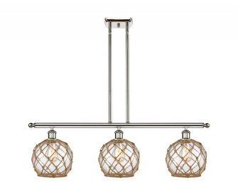 Farmhouse Rope - 3 Light - 36 inch - Polished Nickel - Stem hung - Island Light (3442|516-3I-PN-G122-8RB)
