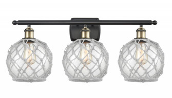 Farmhouse Rope - 3 Light - 28 inch - Black Antique Brass - Bath Vanity Light (3442|516-3W-BAB-G122-8RW)