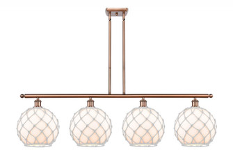 Farmhouse Rope - 4 Light - 48 inch - Antique Copper - Stem hung - Island Light (3442|516-4I-AC-G121-10RW-LED)