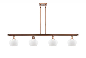 Fenton - 4 Light - 48 inch - Antique Copper - Stem hung - Island Light (3442|516-4I-AC-G91-LED)