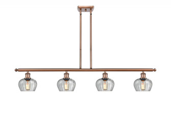 Fenton - 4 Light - 48 inch - Antique Copper - Stem hung - Island Light (3442|516-4I-AC-G92-LED)