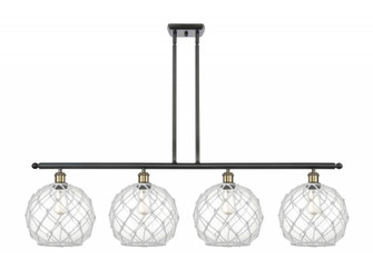 Farmhouse Rope - 4 Light - 48 inch - Black Antique Brass - Stem hung - Island Light (3442|516-4I-BAB-G122-10RW-LED)