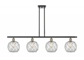 Farmhouse Rope - 4 Light - 48 inch - Black Antique Brass - Stem hung - Island Light (3442|516-4I-BAB-G122-8RW)