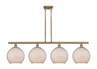 Large Farmhouse Chicken Wire 4 Light Island Light (3442|516-4I-BB-G121-10CBK-LED)