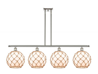 Farmhouse Rope - 4 Light - 48 inch - Polished Nickel - Cord hung - Island Light (3442|516-4I-PN-G121-10RB-LED)