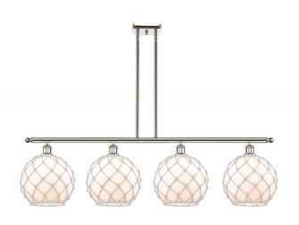 Farmhouse Rope - 4 Light - 48 inch - Polished Nickel - Cord hung - Island Light (3442|516-4I-PN-G121-10RW-LED)