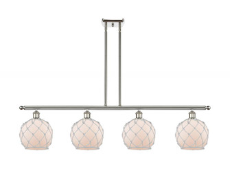 Farmhouse Rope - 4 Light - 48 inch - Polished Nickel - Cord hung - Island Light (3442|516-4I-PN-G121-8RW)