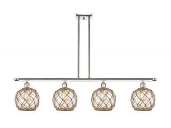 Farmhouse Rope - 4 Light - 48 inch - Polished Nickel - Stem hung - Island Light (3442|516-4I-PN-G122-8RB-LED)