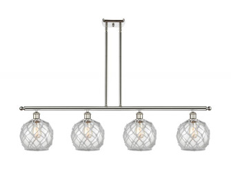 Farmhouse Rope - 4 Light - 48 inch - Polished Nickel - Stem hung - Island Light (3442|516-4I-PN-G122-8RW-LED)