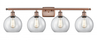 Athens - 4 Light - 38 inch - Antique Copper - Bath Vanity Light (3442|516-4W-AC-G122-LED)