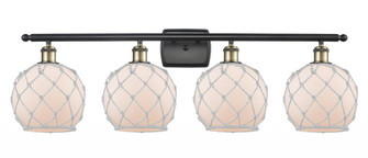 Farmhouse Rope - 4 Light - 38 inch - Black Antique Brass - Bath Vanity Light (3442|516-4W-BAB-G121-8RW-LED)