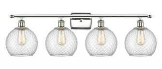 Farmhouse Chicken Wire 4 Light Bath Vanity Light (3442|516-4W-PN-G122-8CSN-LED)