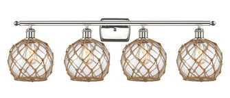 Farmhouse Rope - 4 Light - 38 inch - Polished Nickel - Bath Vanity Light (3442|516-4W-PN-G122-8RB)