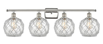 Farmhouse Rope - 4 Light - 38 inch - Polished Nickel - Bath Vanity Light (3442|516-4W-PN-G122-8RW-LED)
