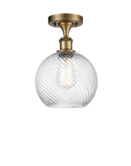 Twisted Swirl 1 Light Semi-Flush Mount part of the Ballston Collection (3442|516-1C-BB-G1214-8-LED)