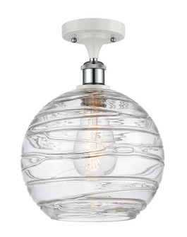 Athens Deco Swirl - 1 Light - 10 inch - White Polished Chrome - Semi-Flush Mount (3442|516-1C-WPC-G1213-10-LED)
