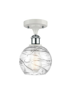 Athens Deco Swirl - 1 Light - 6 inch - White Polished Chrome - Semi-Flush Mount (3442|516-1C-WPC-G1213-6-LED)