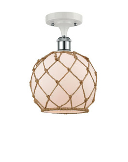 Farmhouse Rope - 1 Light - 8 inch - White Polished Chrome - Semi-Flush Mount (3442|516-1C-WPC-G121-8RB)