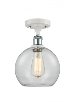 Athens - 1 Light - 8 inch - White Polished Chrome - Semi-Flush Mount (3442|516-1C-WPC-G122-LED)