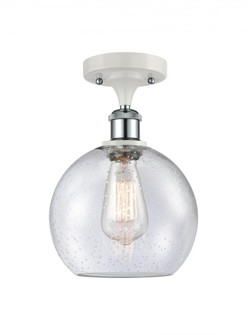 Athens - 1 Light - 8 inch - White Polished Chrome - Semi-Flush Mount (3442|516-1C-WPC-G124-LED)