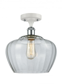 Fenton - 1 Light - 11 inch - White Polished Chrome - Semi-Flush Mount (3442|516-1C-WPC-G92-L-LED)