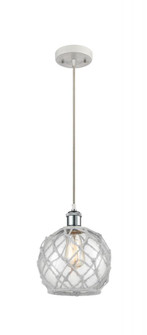 Farmhouse Rope - 1 Light - 8 inch - White Polished Chrome - Cord hung - Mini Pendant (3442|516-1P-WPC-G122-8RW)